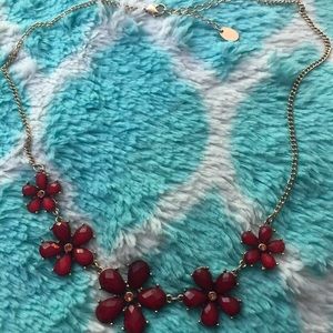 Red flowers necklace